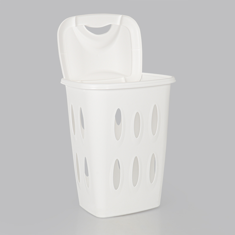 Coffre à Linge CURVER Softex 45L - 70% Recyclé - 59x39x27cm - Bleu - Design Perforé Aéré